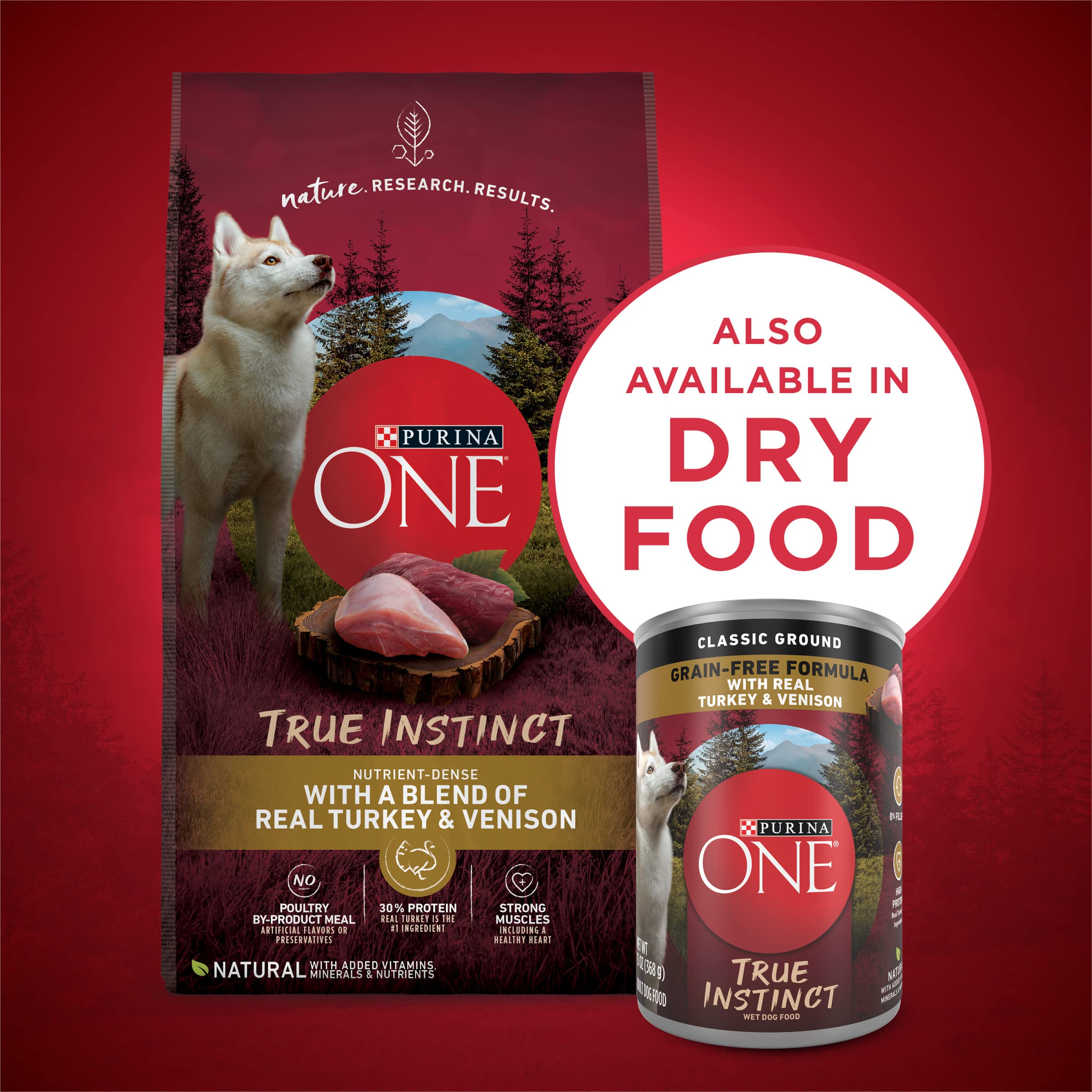 Purina ONE True Instinct paquete 12 latas de 13 onzas para uso diario.