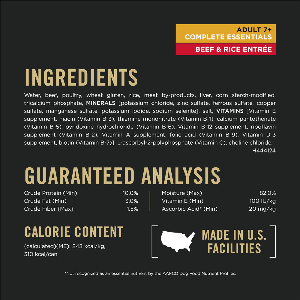 Purina Pro Plan Adulto 7 Plus, etiqueta clara para mayor comodidad, lata 13 oz.