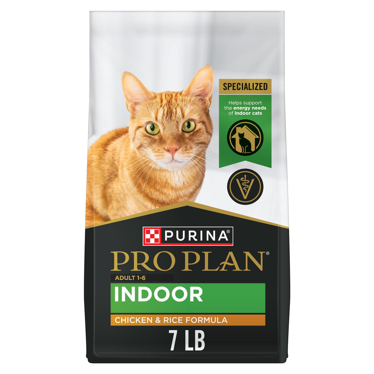 Purina Pro Plan Adulto Interior con Pollo y Arroz, proteína de calidad para gatos activos en casa.