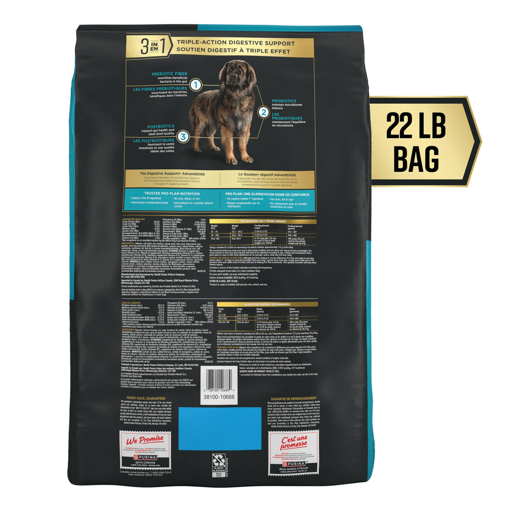 Purina Pro Plan AdvantEDGE: prebioticos, probioticos y postbioticos para soporte digestivo.