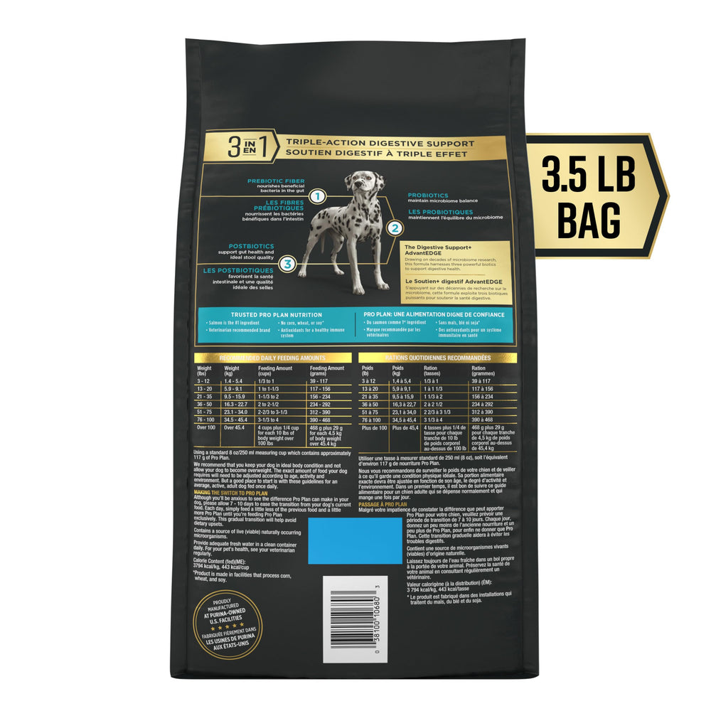 Purina Pro Plan AdvantEDGE Digestive Support, croquetas-en-plato, sabor agradable y soporte digestivo.