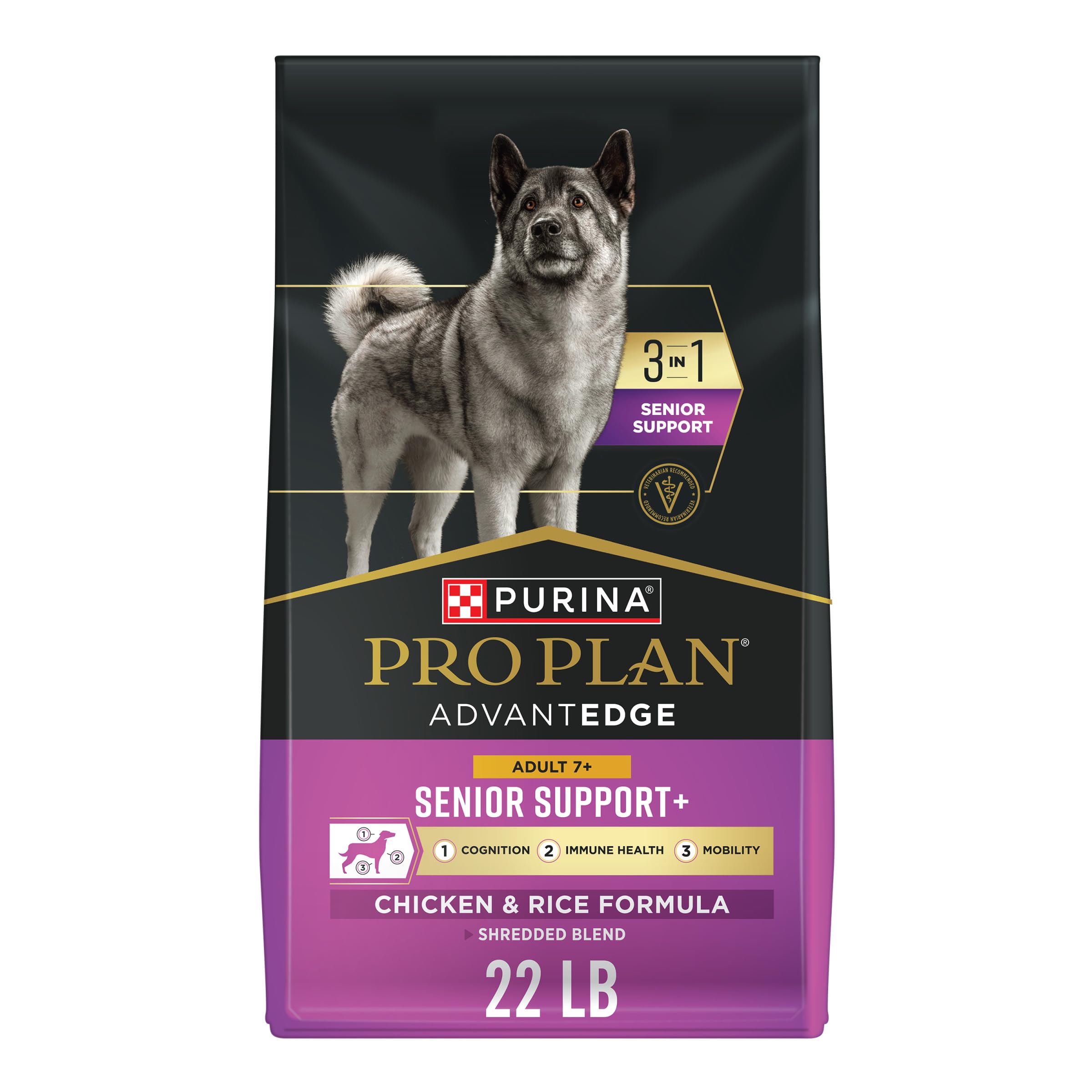Purina Pro Plan AdvantEDGE Senior Support Plus bolsa de 22 lb para almacenamiento cómodo