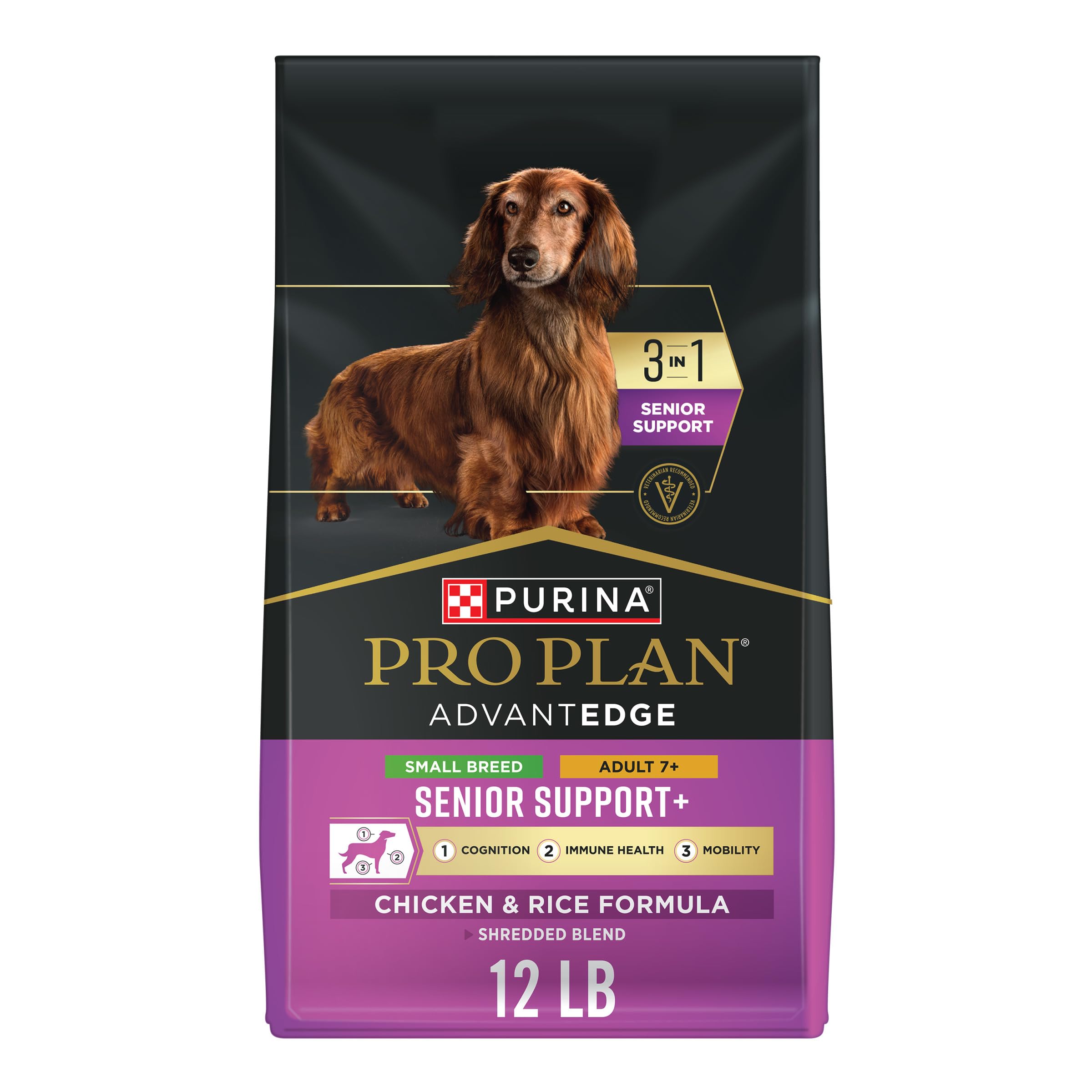 Purina Pro Plan AdvantEDGE Senior para razas pequeñas con pollo y arroz, apoyo digestivo.