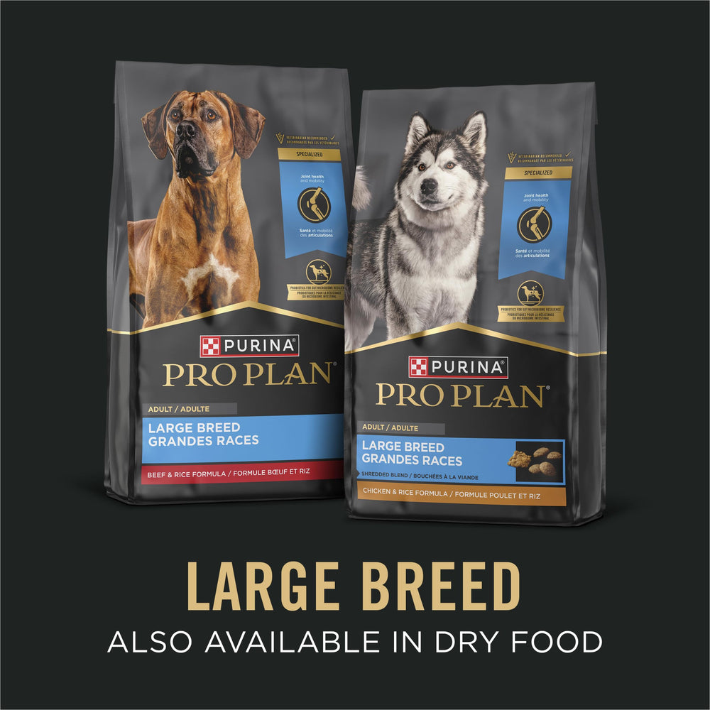 Purina Pro Plan húmedo para razas grandes con carne y arroz