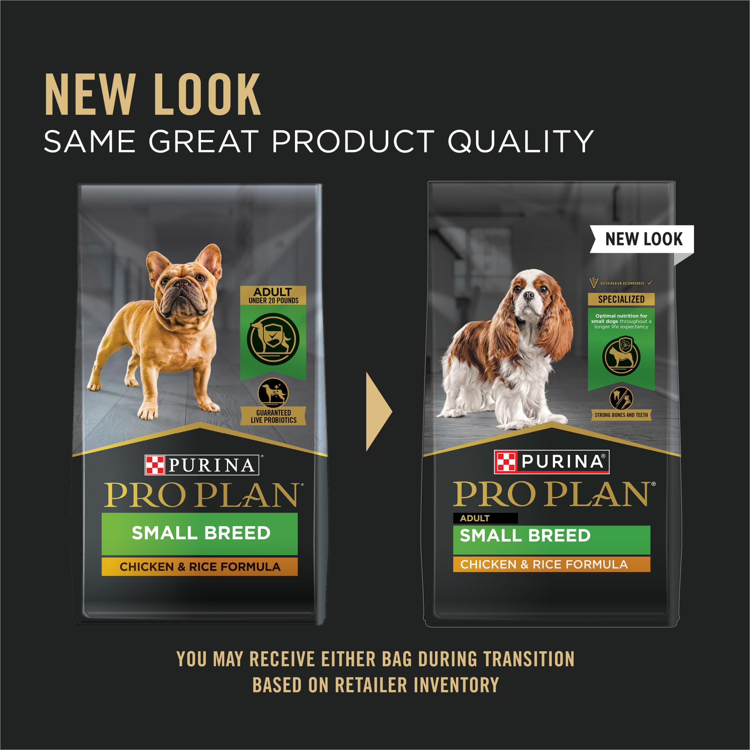Purina Pro Plan para razas pequeñas, croquetas pequeñas, fáciles de masticar.