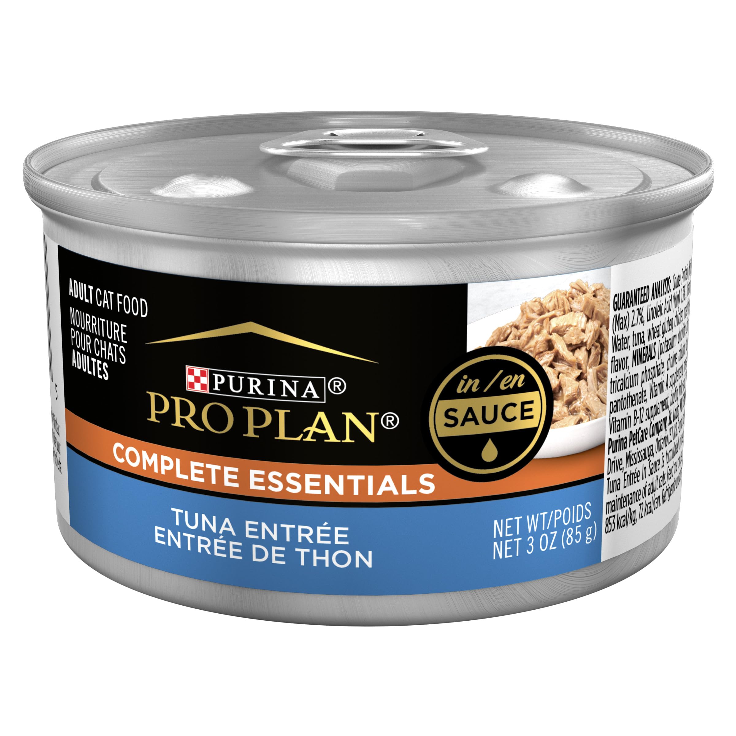 Purina Pro Plan entrada de atún en salsa, lata de 3 oz para gatos