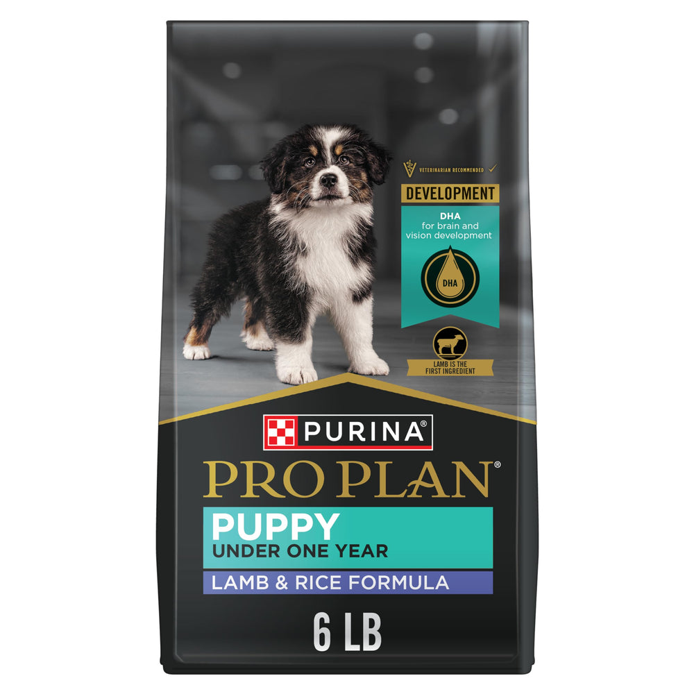 Purina Pro Plan bolsa para cachorros con cordero real como primer ingrediente, crecimiento saludable.