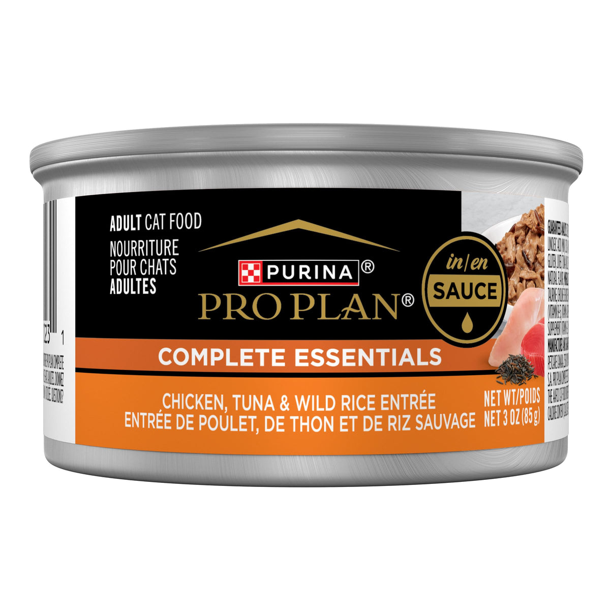 Purina Pro Plan comida húmeda con salsa para gatos, empaque en lata de 3 onzas
