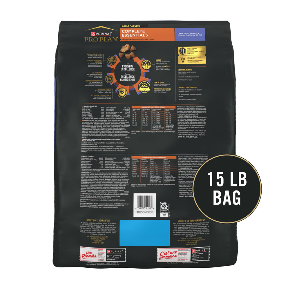 Purina Pro Plan Complete Essentials: fibra prebiótica natural para digestión diaria.