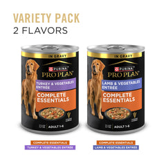 Purina Pro Plan Complete Essentials: plato con trozos de cordero, textura sabrosa para el día a día.