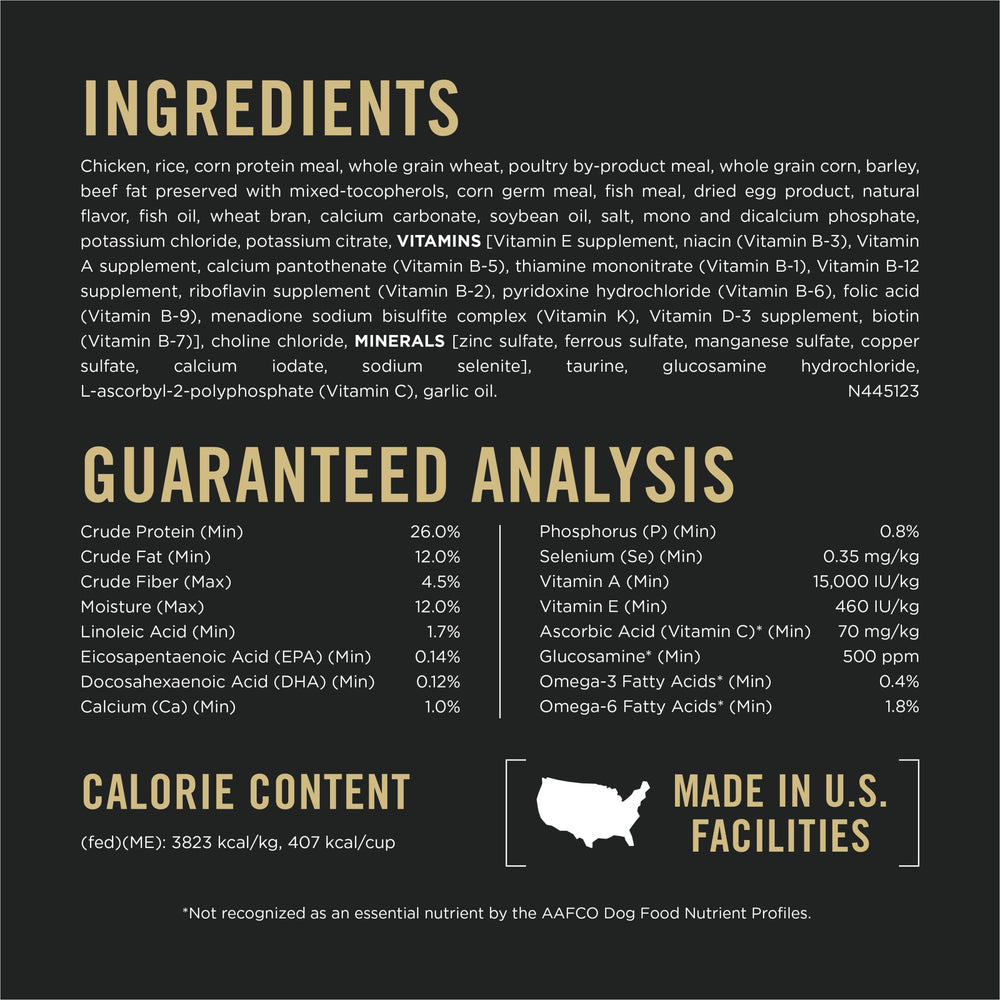 Bolsa Purina Pro Plan 18 lb, formato práctico para perros grandes.