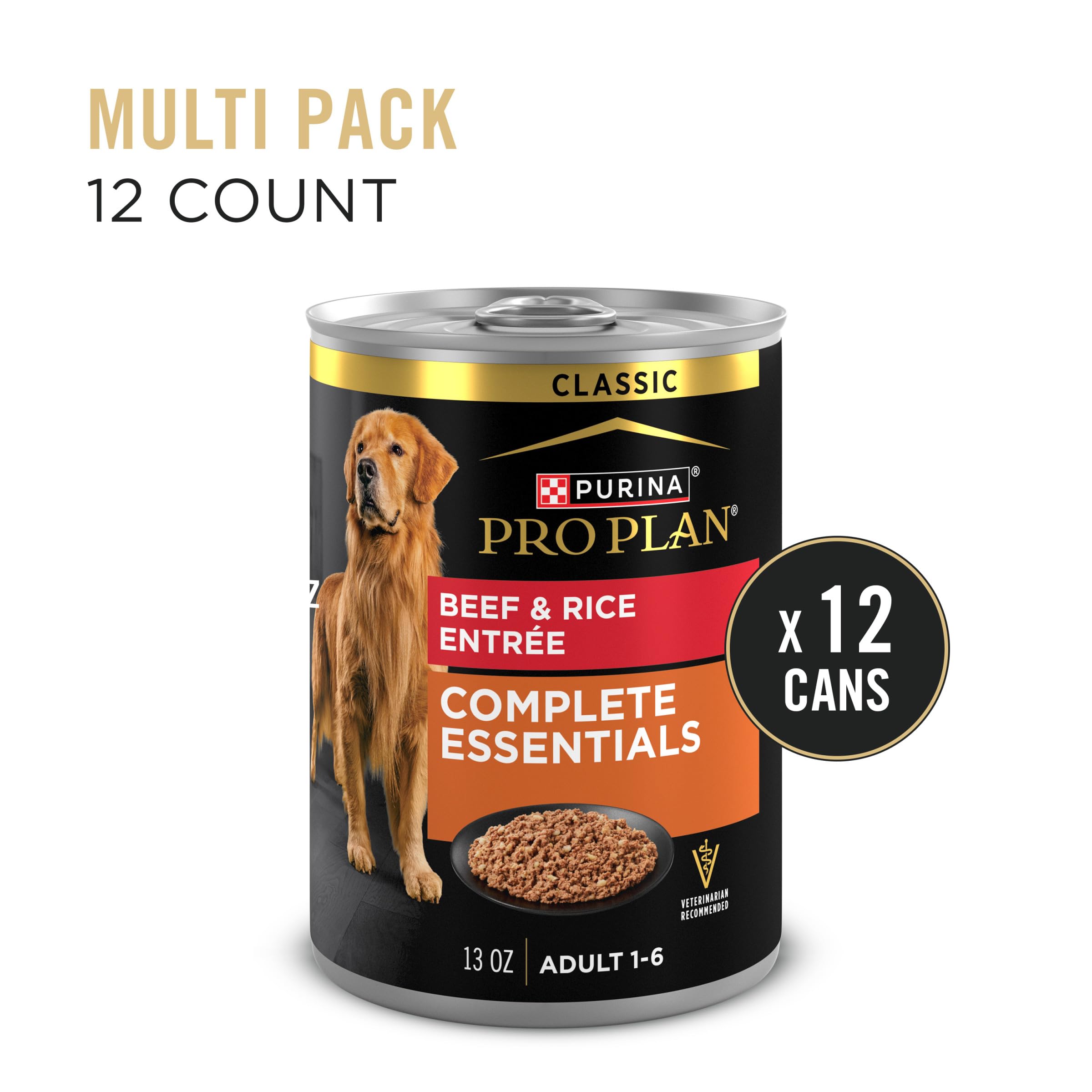 Purina Pro Plan Complete Essentials Paté ternera-arroz, ingredientes clave para una dieta equilibrada.