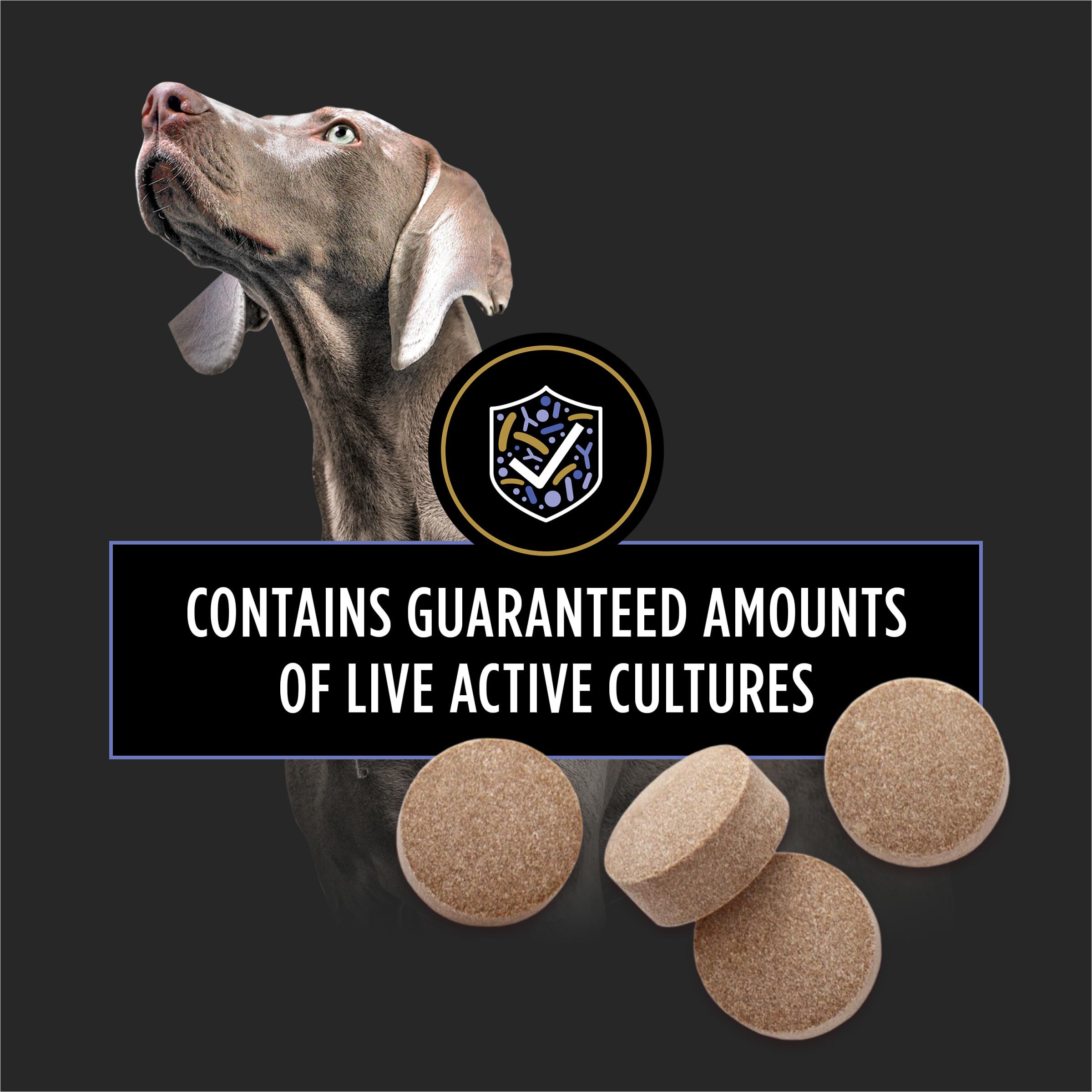 Purina Pro Plan FortiFlora apoyo digestivo diario para cachorros y adultos.