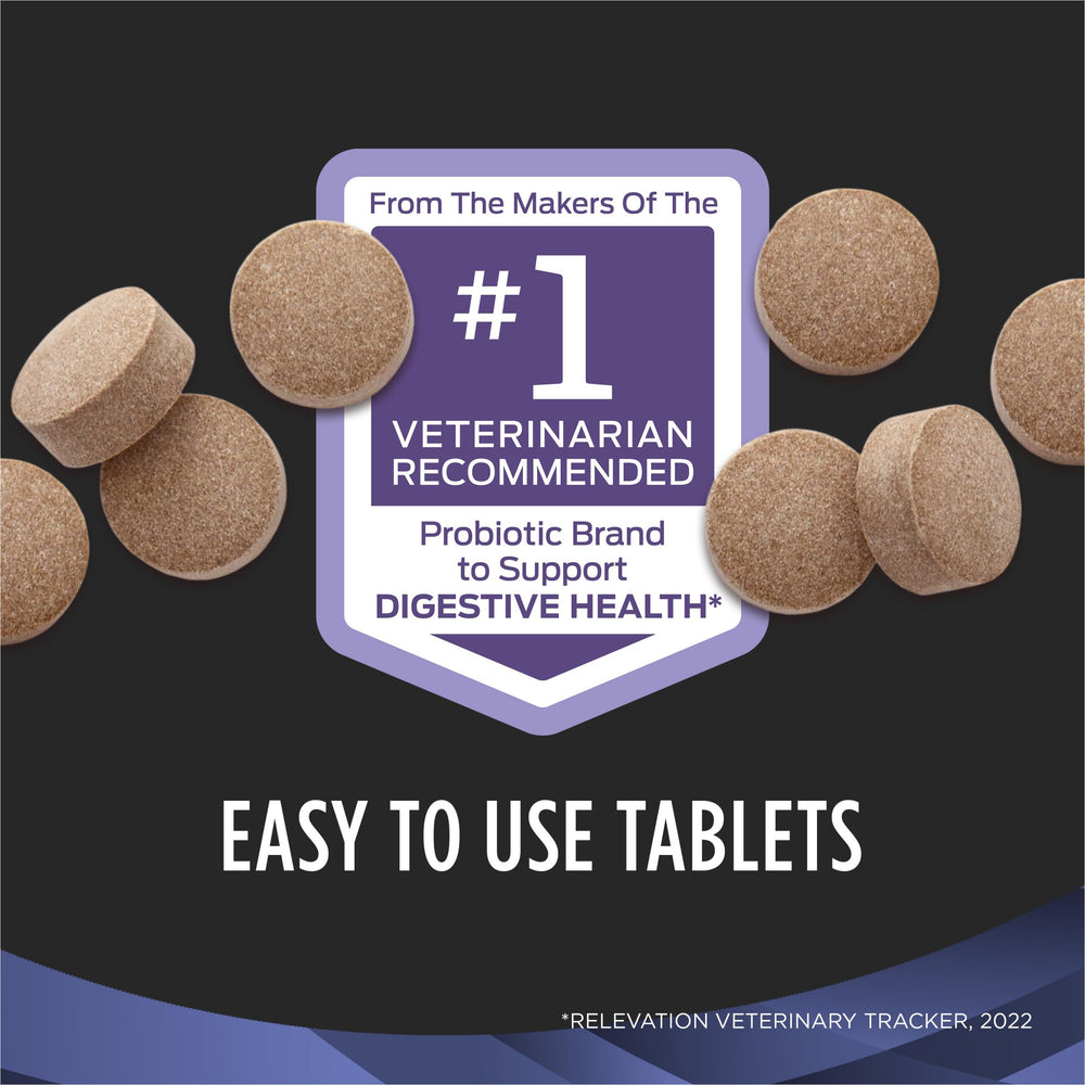 Purina Pro Plan FortiFlora tabletas masticables, fáciles de administrar para perros.