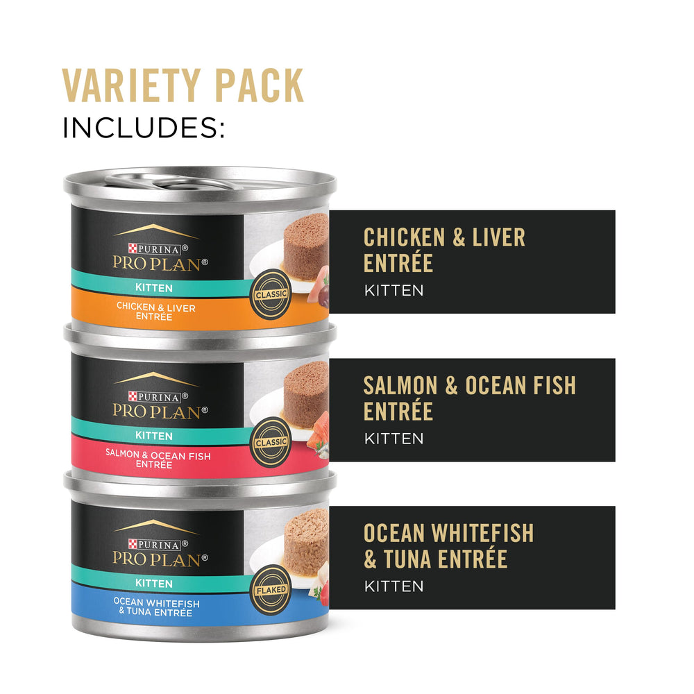 Purina Pro Plan Gatito, lata 3 oz con pescado, favorece la visión.