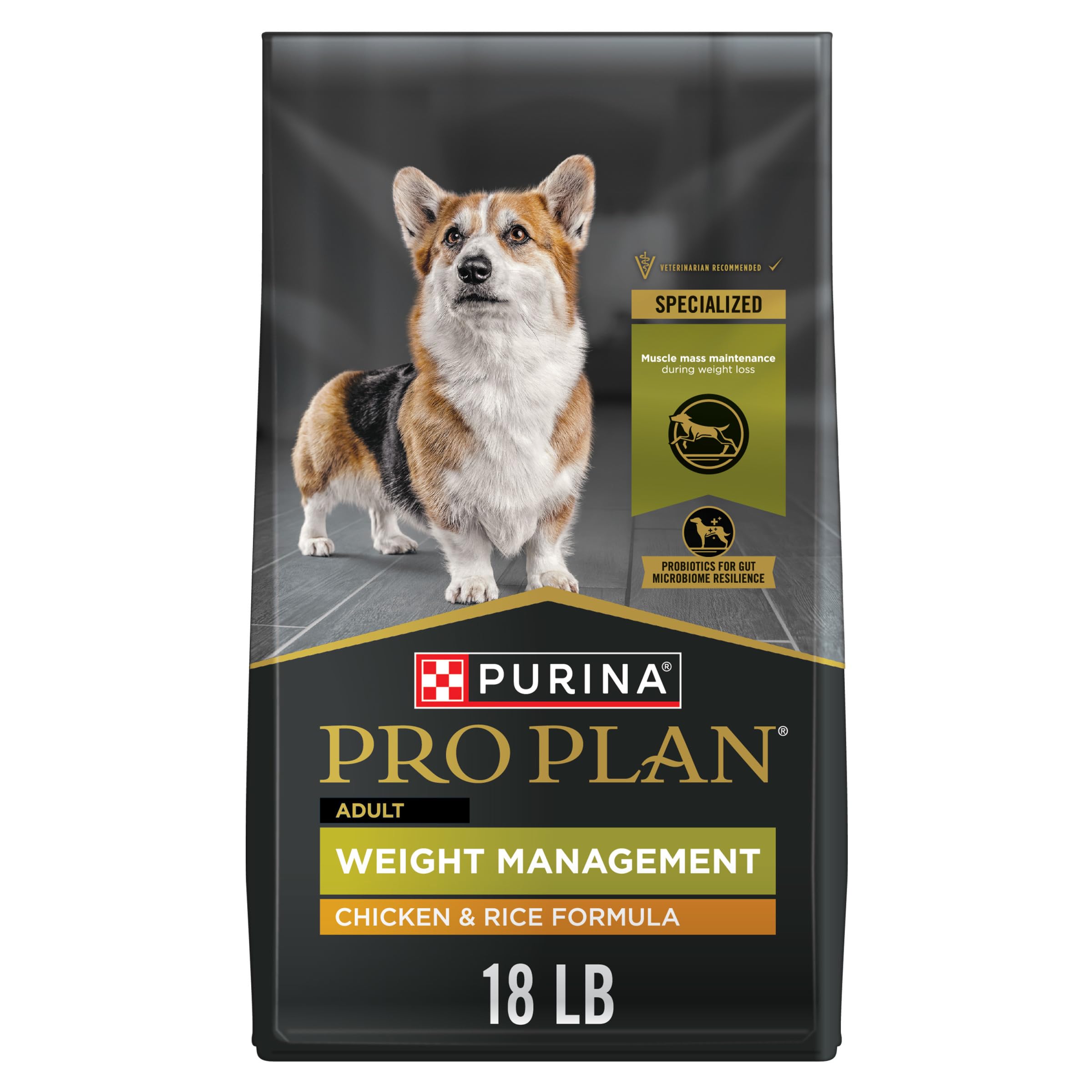 Purina Pro Plan Gestión de Peso con croquetas de pollo para control de peso.