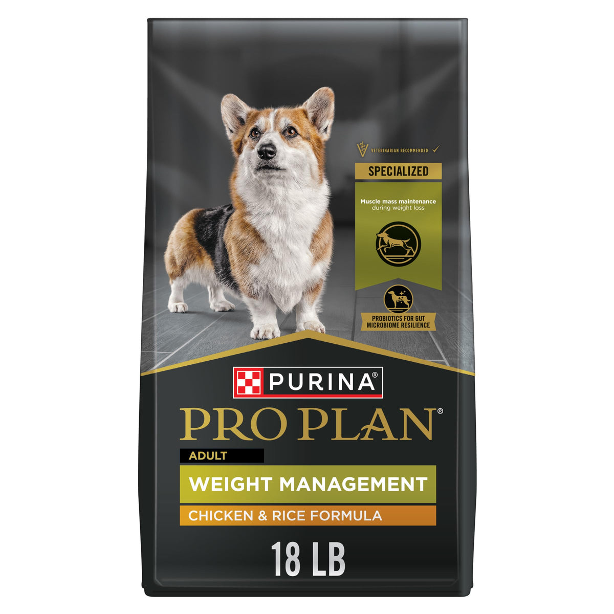 Purina Pro Plan Gestión de Peso con croquetas de pollo para control de peso.