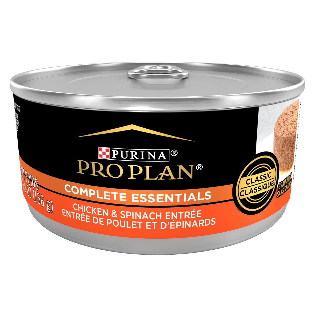 Purina Pro Plan Grain Free Pate: lata de 5.5 oz con pollo y espinacas para dieta equilibrada