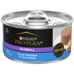 Purina Pro Plan Hairball Control, gato comiendo pate suave para pelo suave
