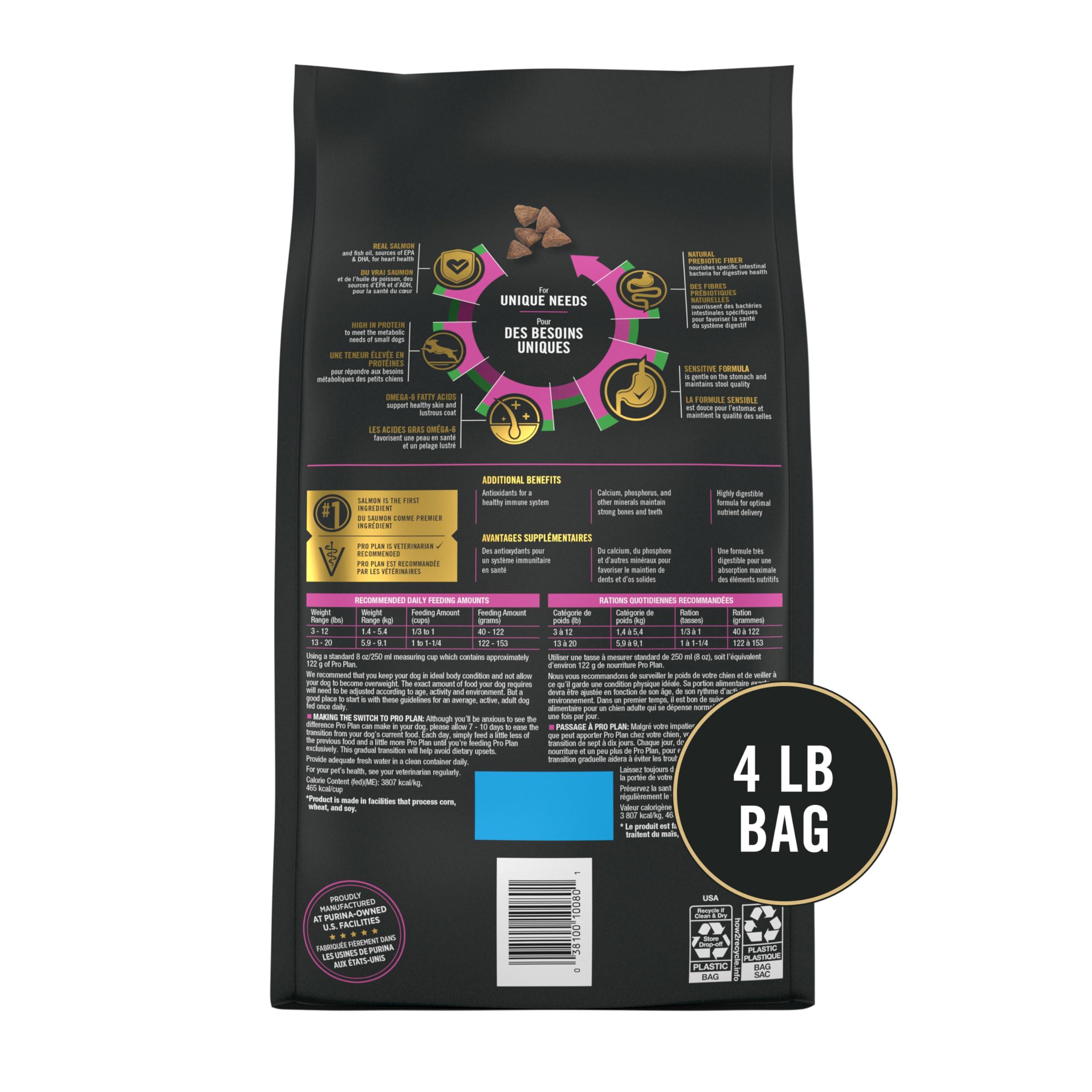 Purina Pro Plan bolsa 4 libras lista para casa.