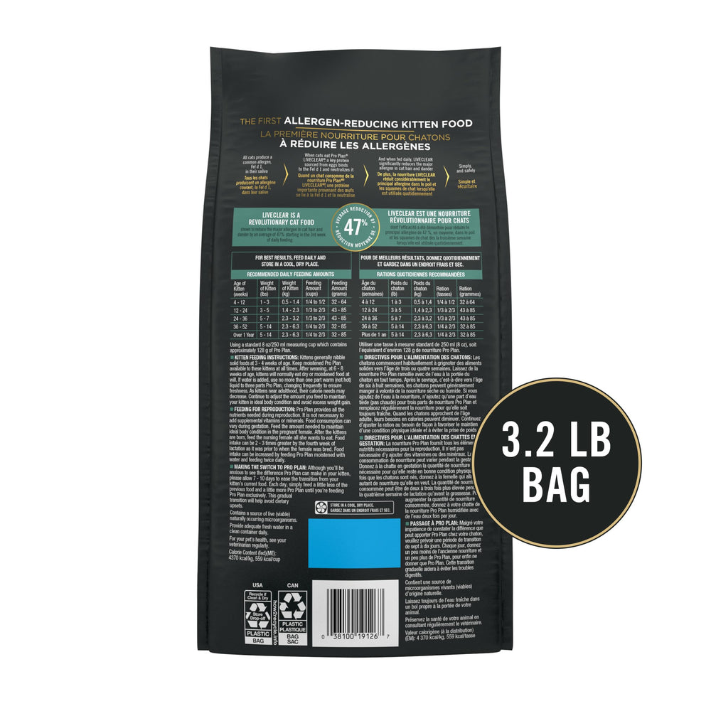 Purina Pro Plan LiveClear proteína de alta calidad para gatitos en crecimiento