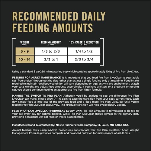 Purina Pro Plan LiveClear sabor pollo y arroz para el gusto del gato.