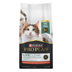 Etiqueta LIVECLEAR visible en envase Purina Pro Plan.