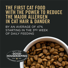 Purina Pro Plan LiveClear Senior croquetas crujientes, sabor pollo, ayudan a mantener dientes sanos.