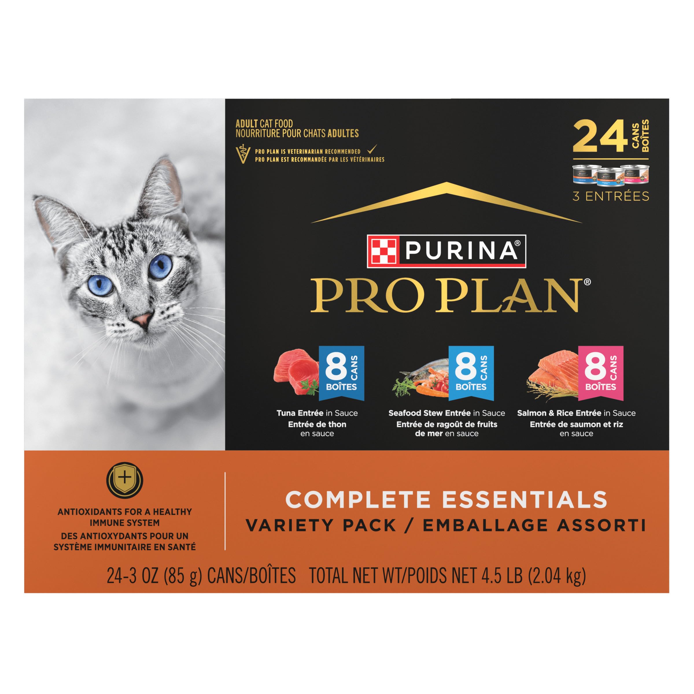 Purina Pro Plan pack 24: porciones de 3 onzas para conveniencia.