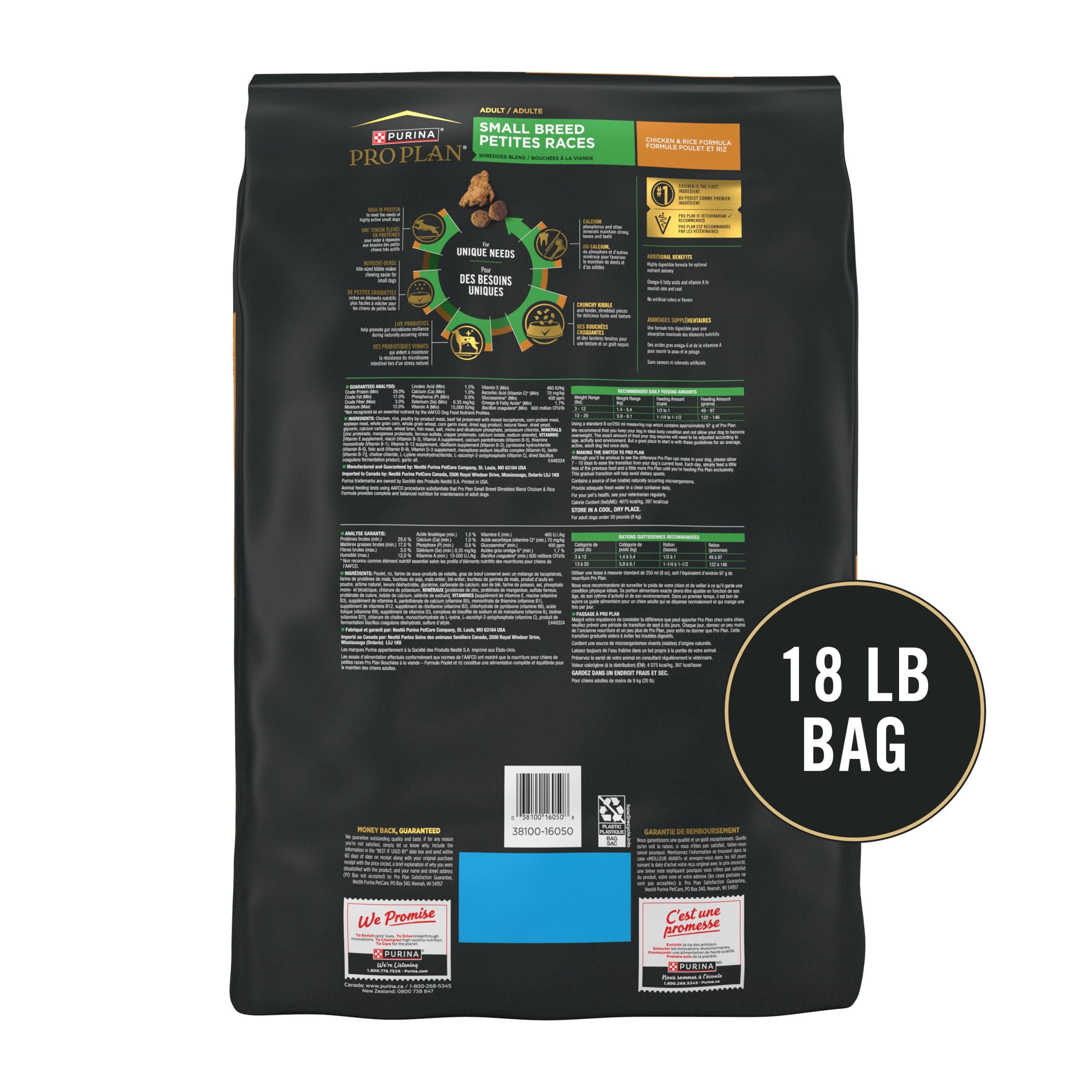 Purina Pro Plan fórmula alta en proteína para perros pequeños activos.
