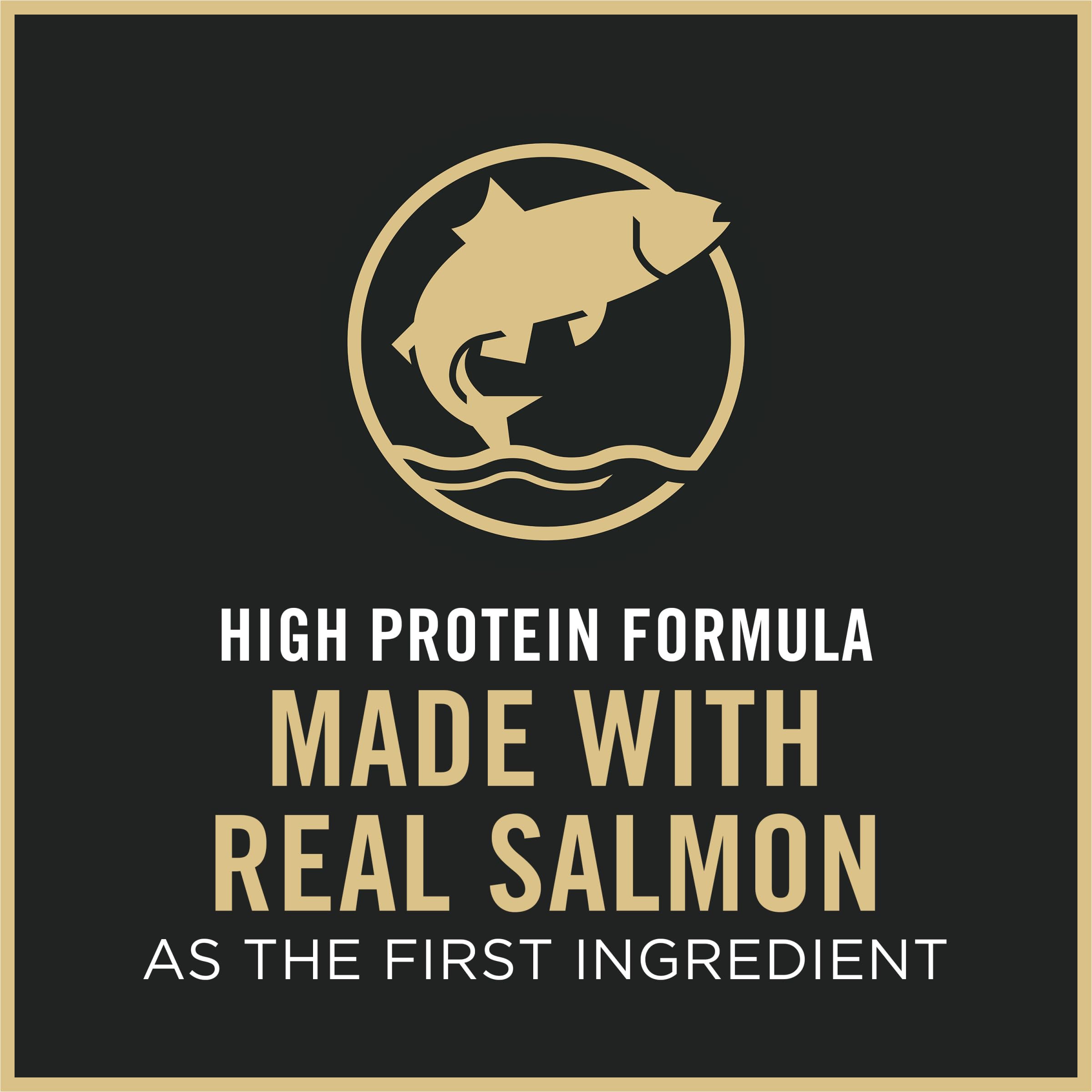 Purina Pro Plan: ingrediente real de salmón mejora el sabor.