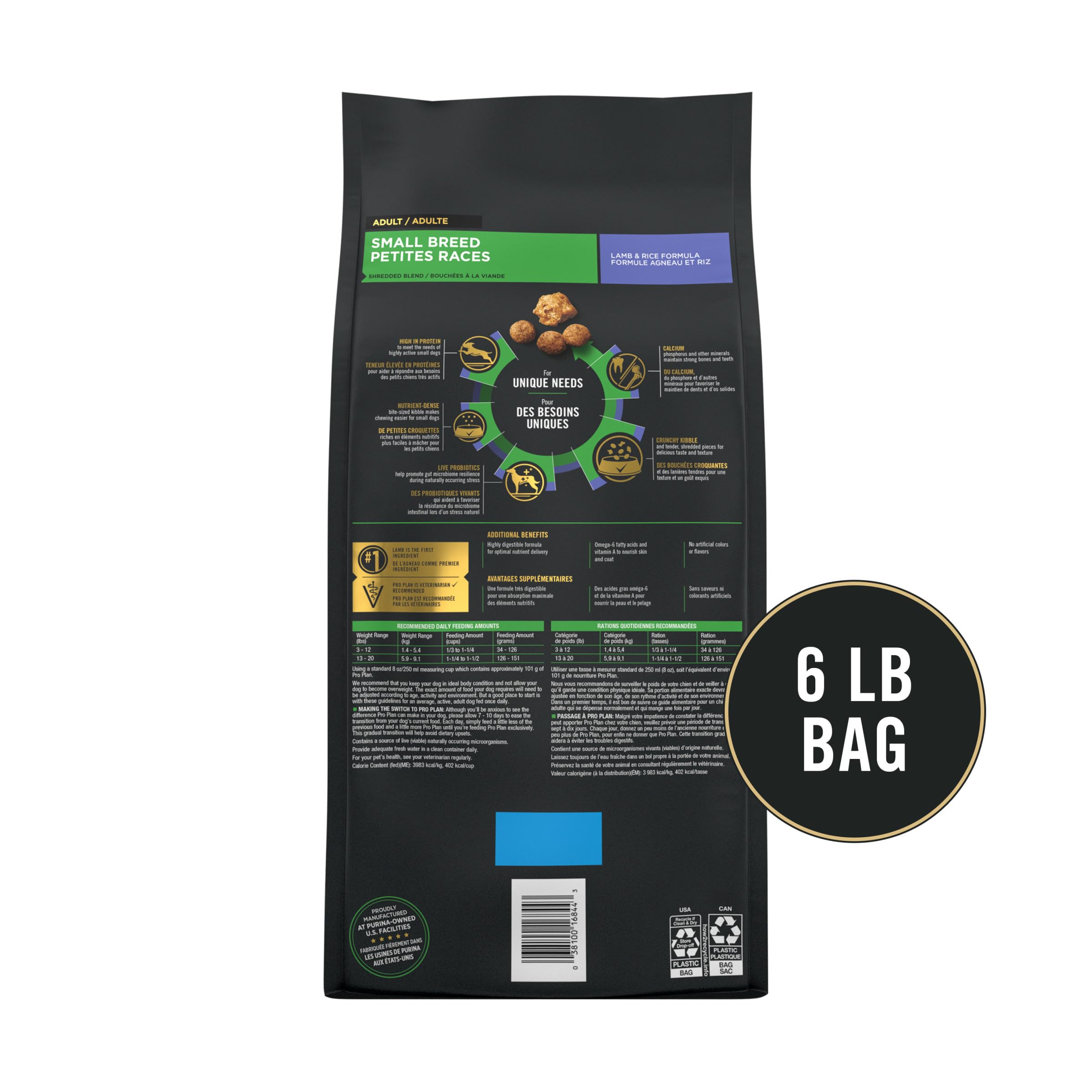 Purina Pro Plan sin colorantes artificiales, para perros pequeños.