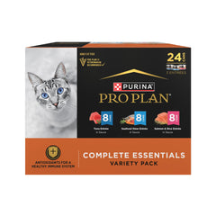 Purina Pro Plan salmón, favorito de mariscos, lata: sabor natural que encanta al gato.