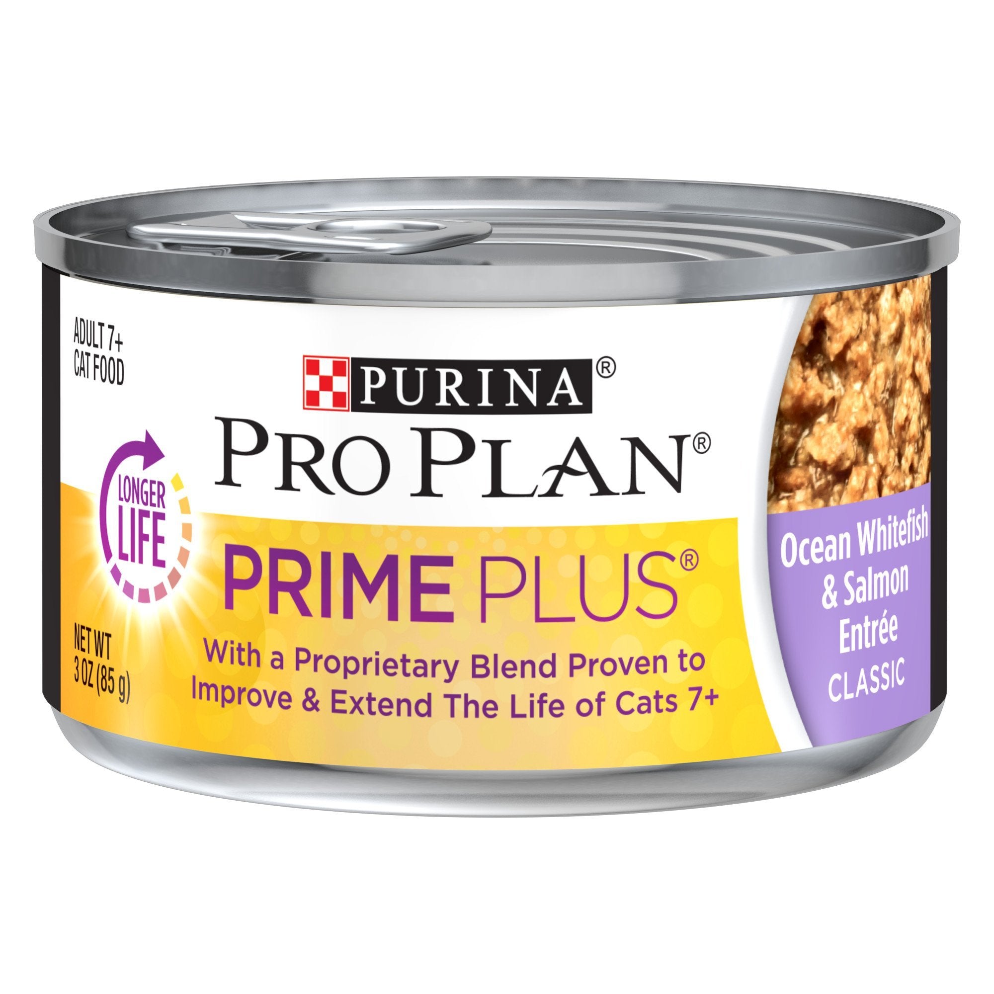Purina Pro Plan Senior Gato Pate alto en proteina y taurina para la condición corporal.