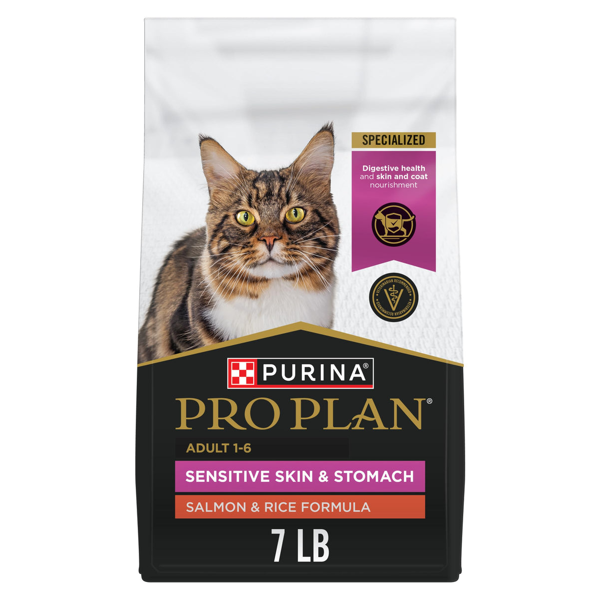 Purina Pro Plan, bolsa de alimento para piel sensible y estómago, digestión más suave.