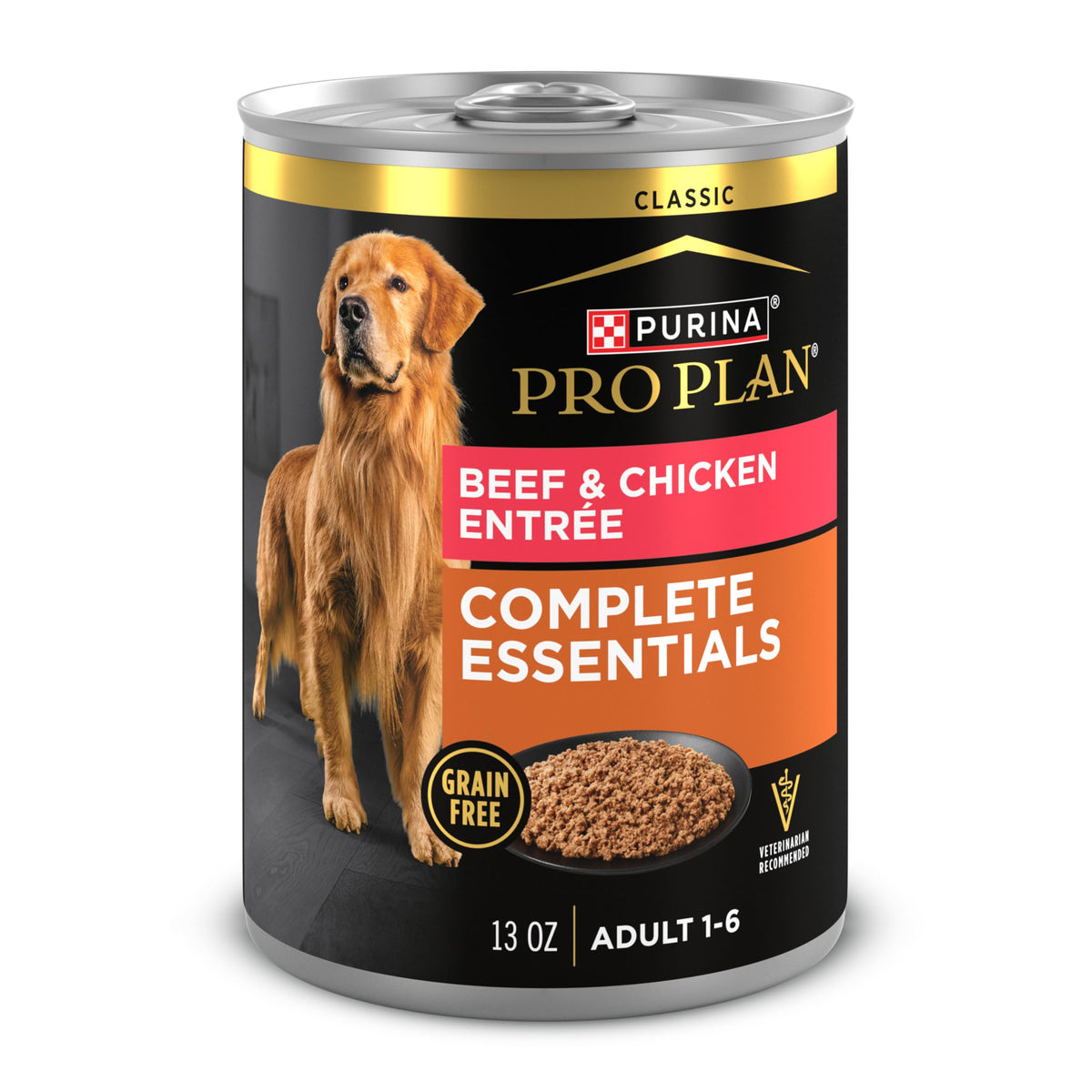 Purina Pro Plan sin grano paté ternera y pollo, lata de 13 oz.