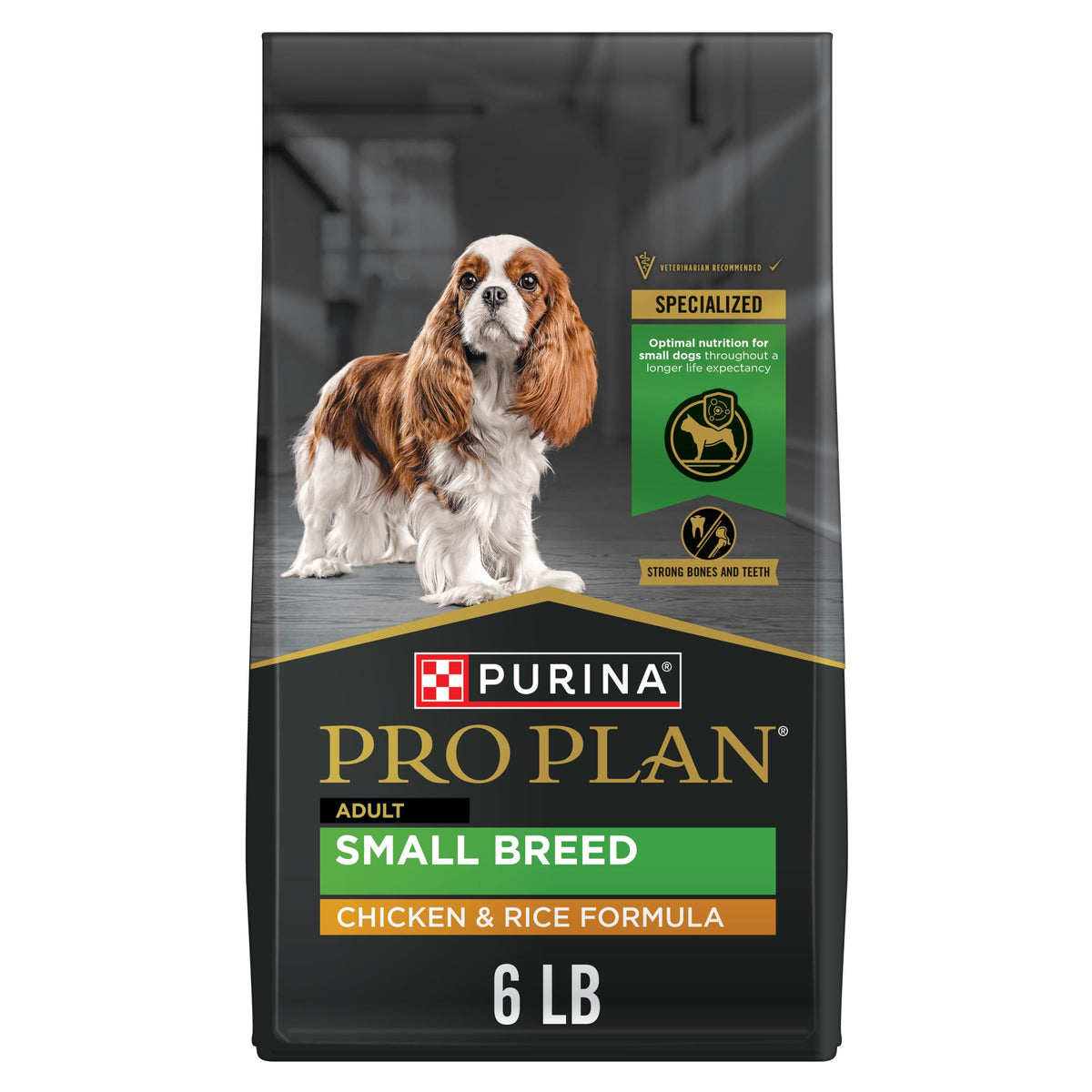 Purina Pro Plan para razas pequeñas con pollo real y arroz, ideal para perros activos.