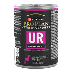 Purina Pro Plan Veterinary Diets UR Ox/St lata frontal, ayuda a promover hidratación adecuada.