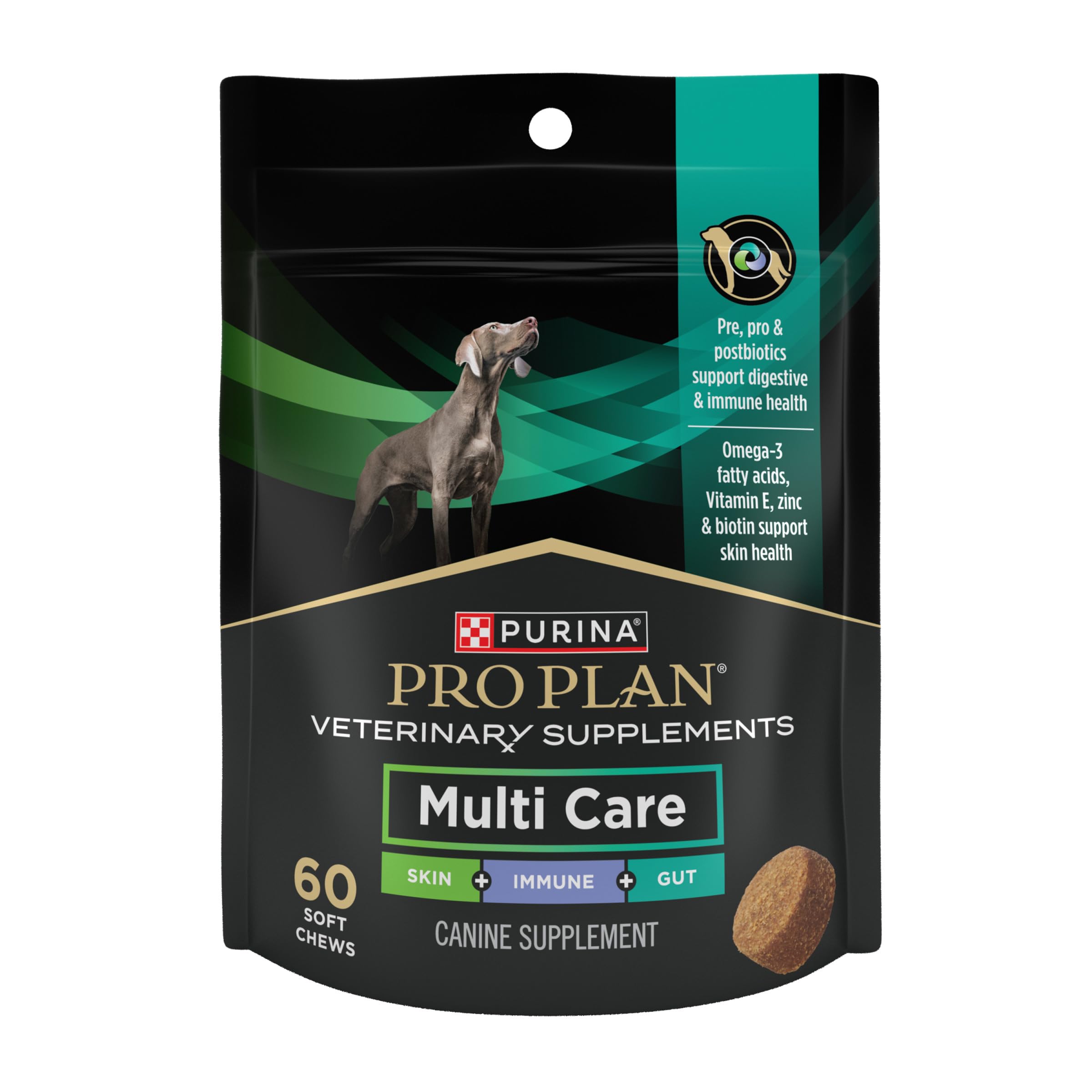 Purina Pro Plan Veterinary Supplements Multi Care, empaque de 30 unidades, uso diario recomendado.