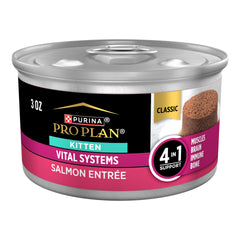 Purina Pro Plan Vital Systems Salmon Entree en lata para gatitos, apoyo a músculos magros