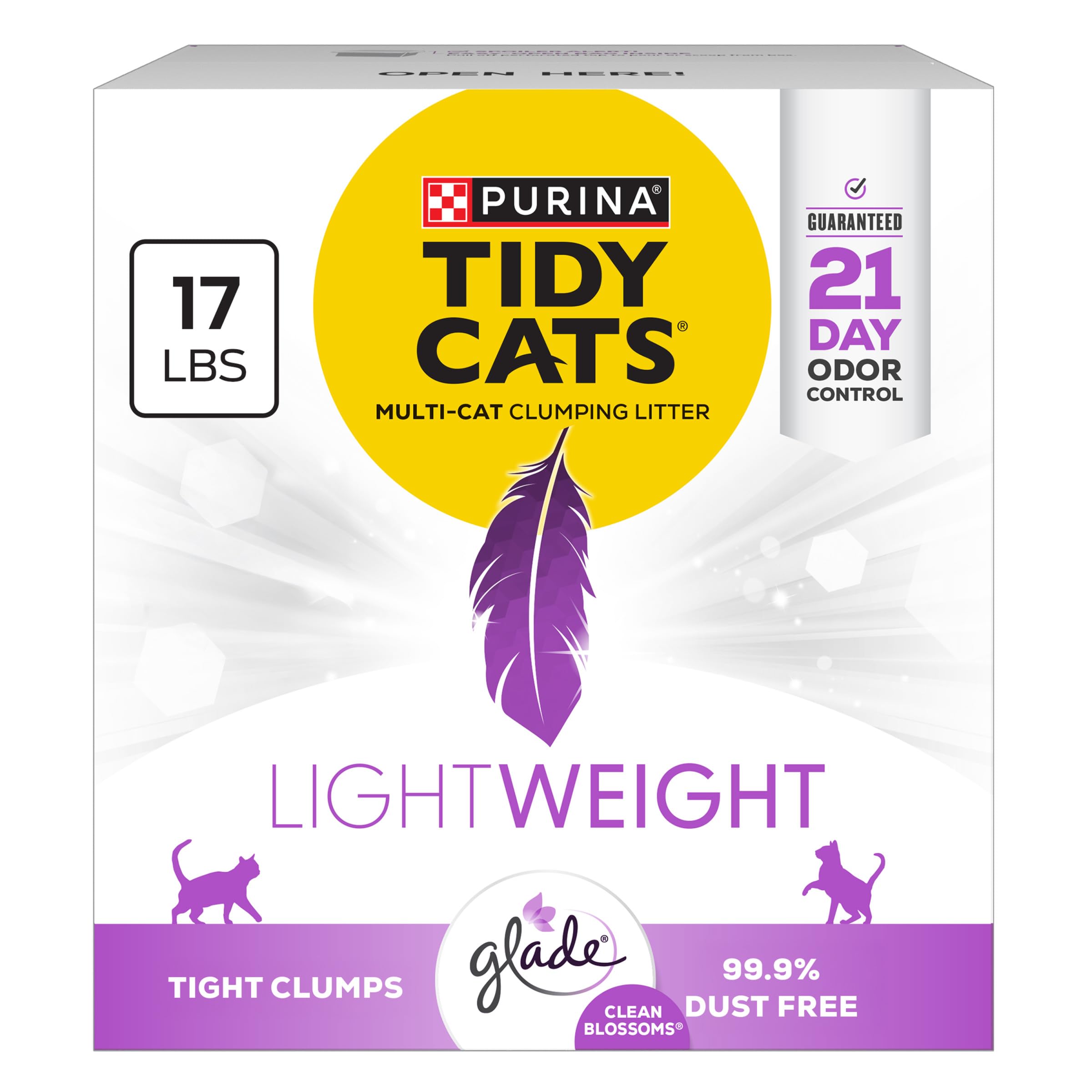 Purina Tidy Cats LightWeight Glade Clean Blossoms, caja de 17 lb para multi-gatos