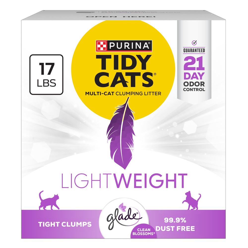 Purina Tidy Cats LightWeight Glade Clean Blossoms, caja de 17 lb para multi-gatos