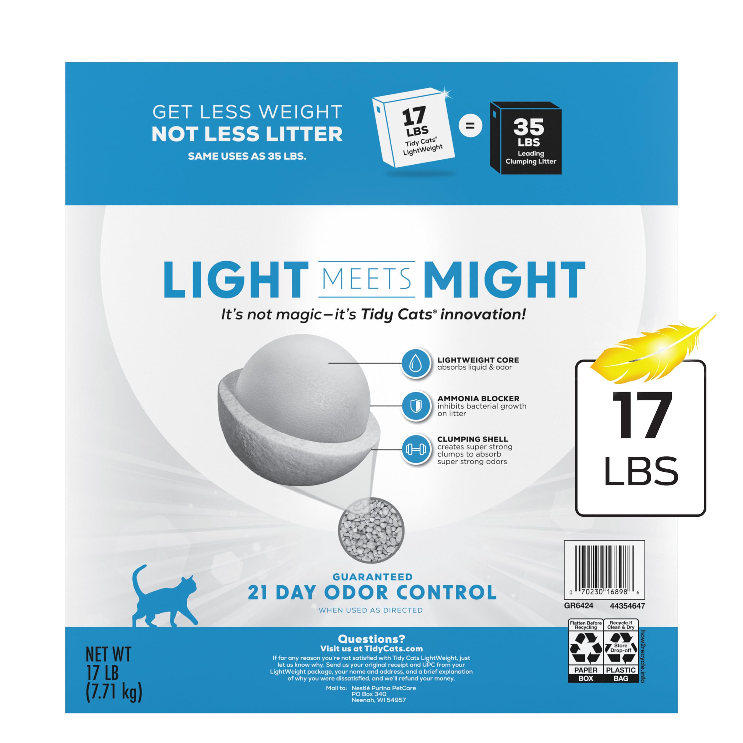 Purina Tidy Cats Lightweight Instant Action vertido fácil y limpio.