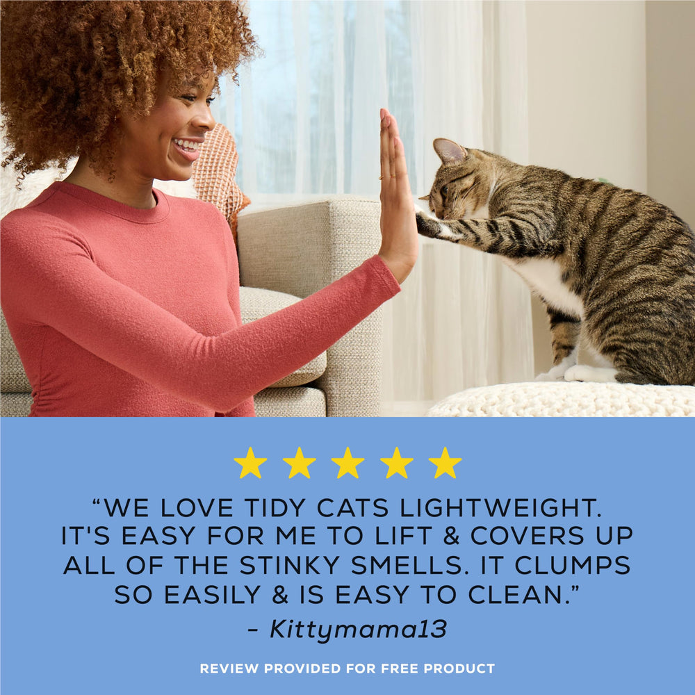 Purina Tidy Cats LightWeight, limpieza fácil gracias a grumos ligeros.