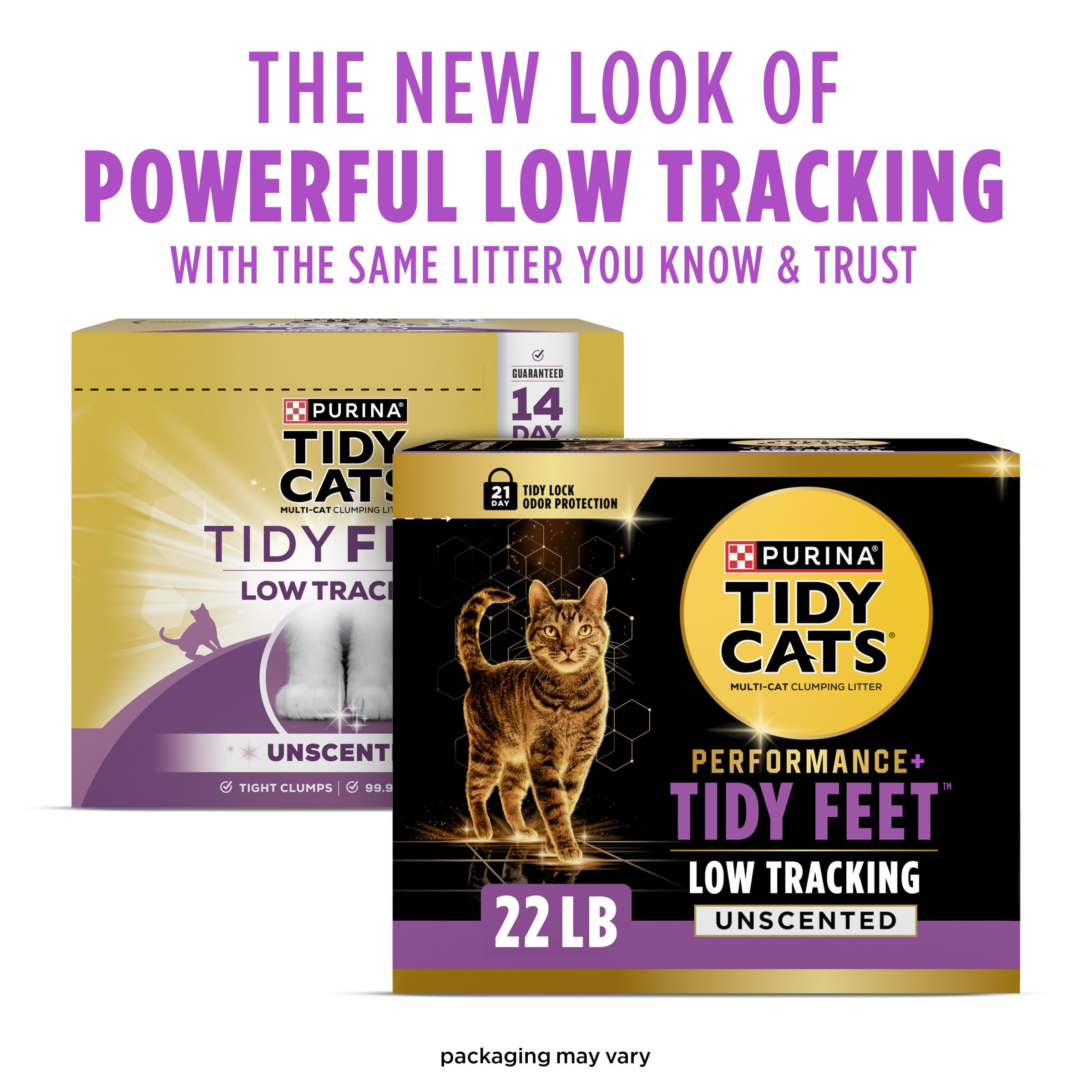 Purina Tidy Cats Performance Plus Tidy Feet: gránulos de forma especial que reducen que salgan de la caja.