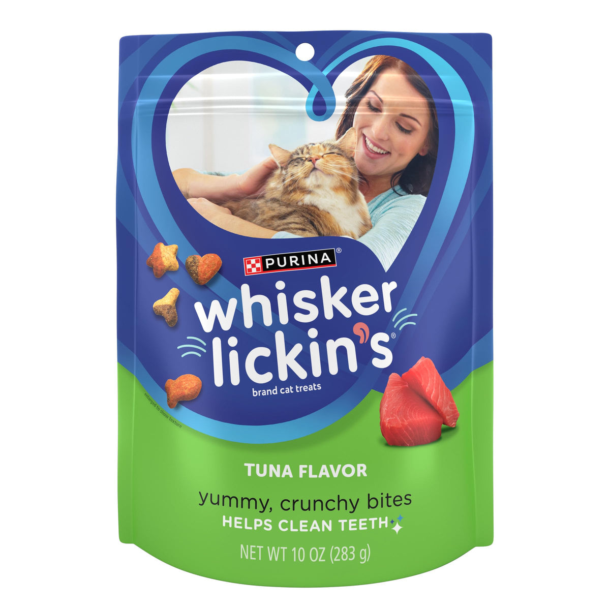 Purina Whisker Lickin's: tentempié de atún para gatos, perfecto para premiar.
