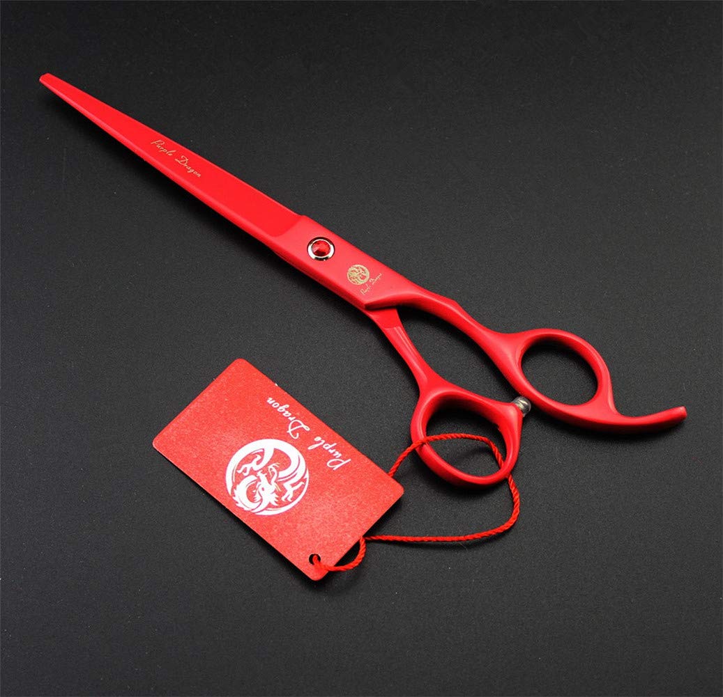 Tijeras Purple Dragon de 7 pulgadas, curva hacia abajo para delinear contornos faciales