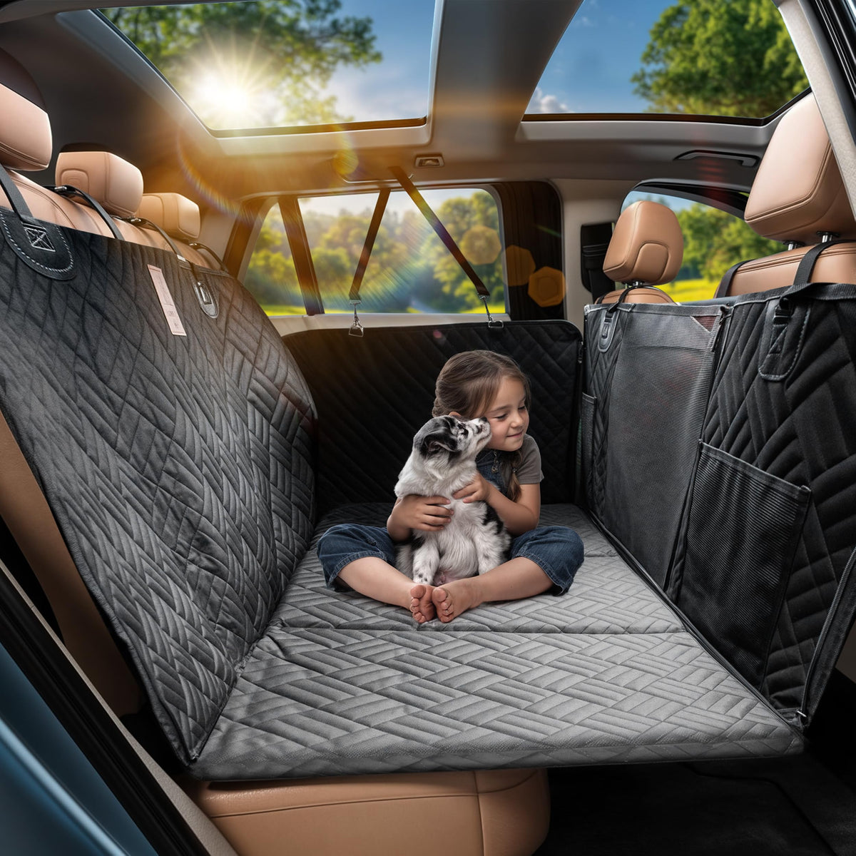Purrific Pet funda asiento trasero para perros con base duro protege y soporta perros grandes