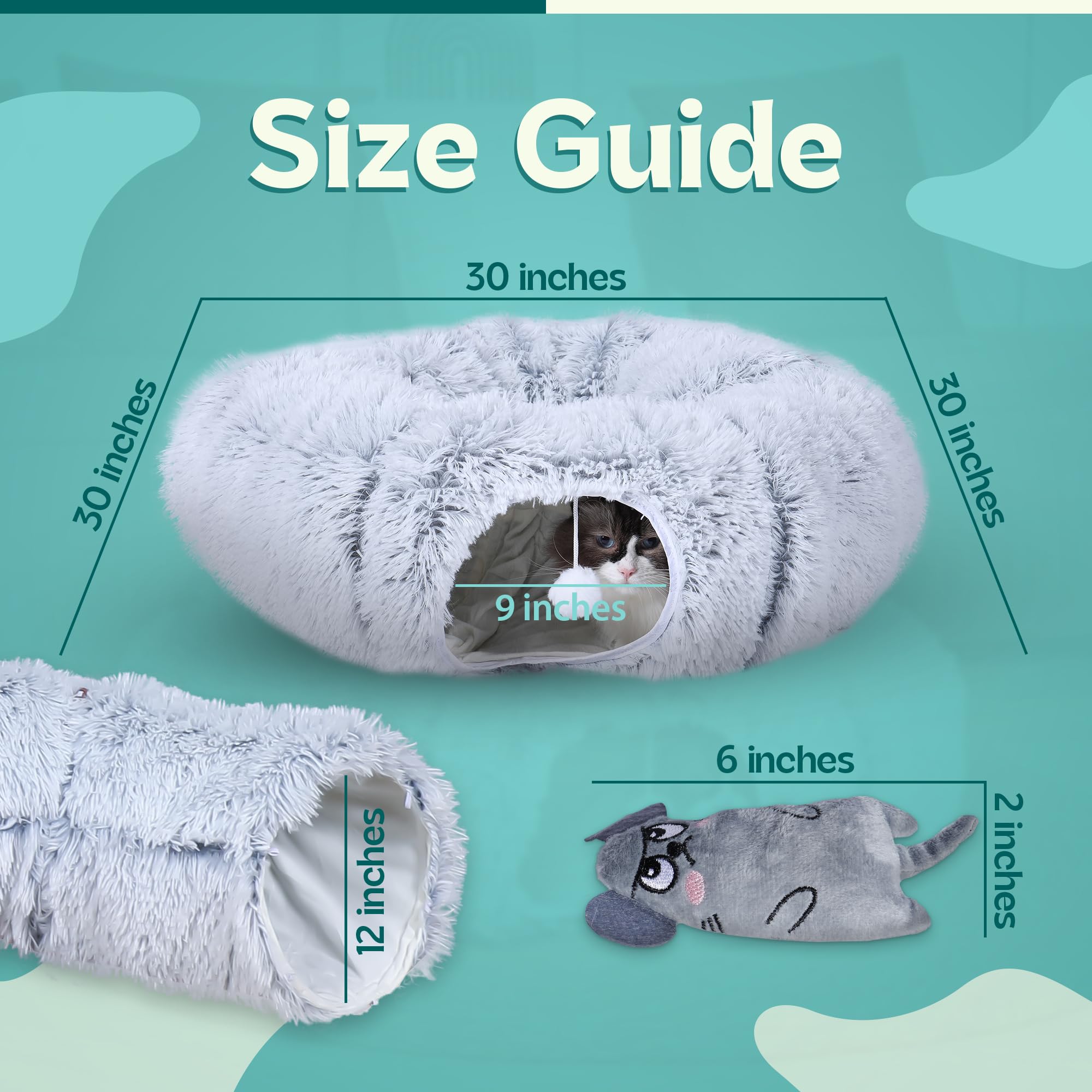 Purrific Pet tunel-gato-materiales-durables para juego prolongado.