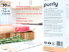 Purrly caldo natural para gatos, hidrata y realza aroma, incentivo para beber.